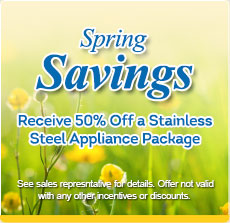 Save $2500 - Receive 50% off a Stainless Steel Appliance Package w/ Purchase of New Home